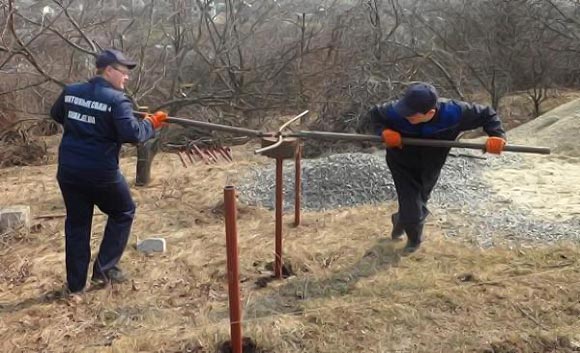 забивка сваи вручную